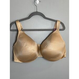 Cacique Support‎ Solution Satin Full Coverage Bra 46DD Beige